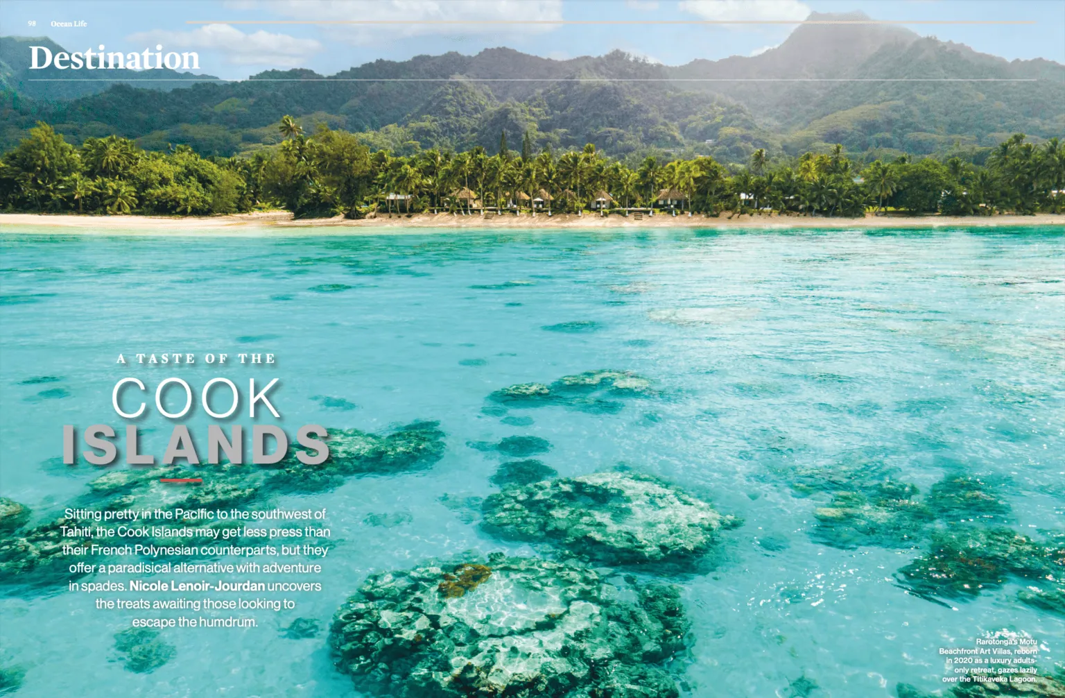 Motu featured in a write up on the Cook Islands by Ocean Magazine