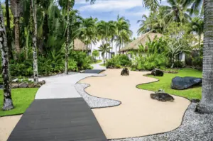 Motu Villas dotted with zen gardens