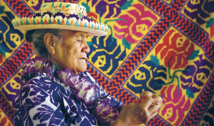 A Rarotongan woman at the markets