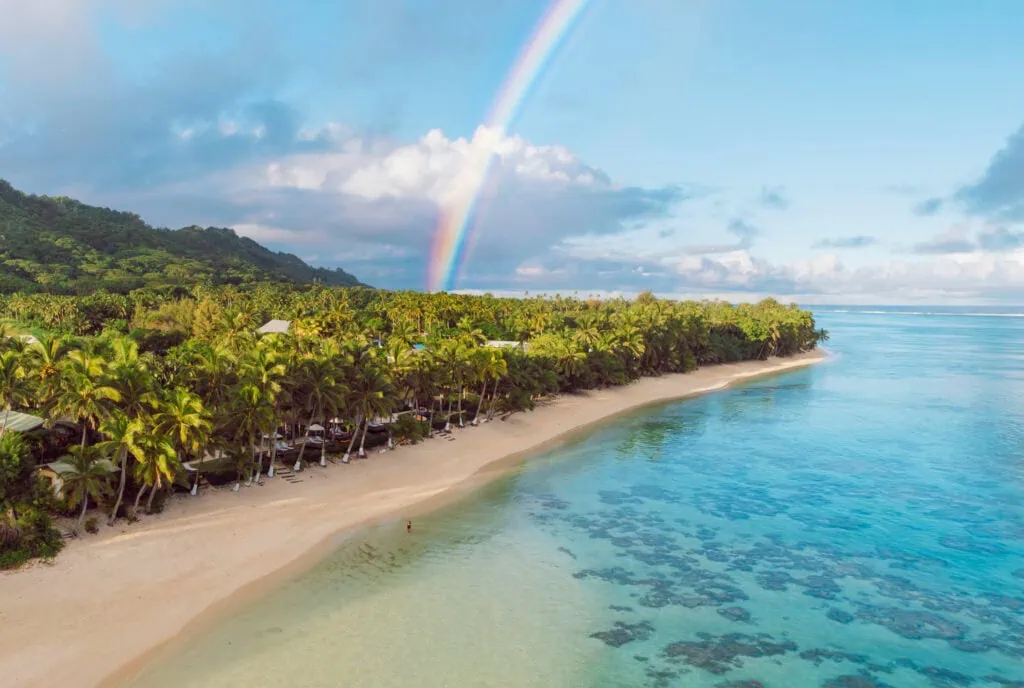 Rainbow over MOTU Resort Rarotonga